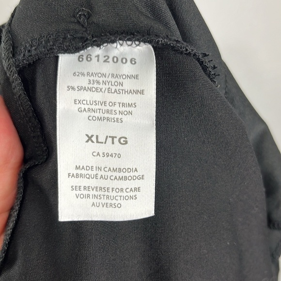 Badgley Mischka Black Rayon Drawstring Lounge Pants - Picture 8 of 9